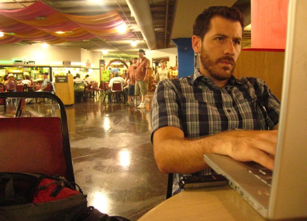 Working on the blog at a market in San Antonio during the NY·DF roadtrip - Photo: Amy Graglia