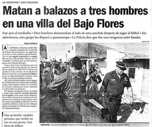 A Clarin story about a massacre in a Buenos Aires shantytown.
